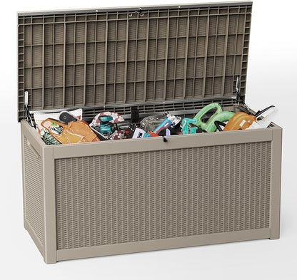 EasyUp 320 Gallon Outdoor Storage Box Waterproof, UV Resistant Resin Deck Box by EASYUP