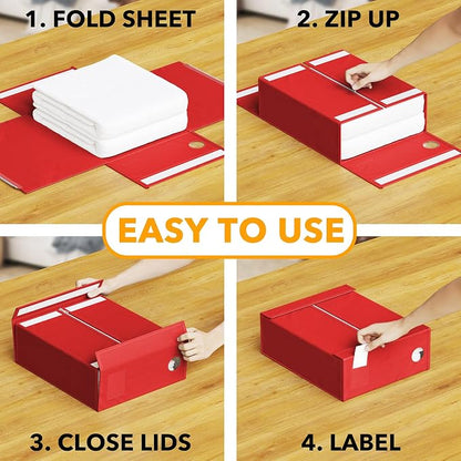 SpaceAid 4 Pack Bed Sheet Organizers and Storage, Foldable Sheet Organizer - Image 3