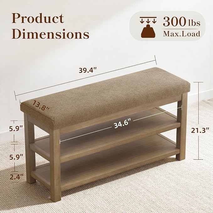 Zihanhome 2 Tier Shoe Rack Bench - Image 2