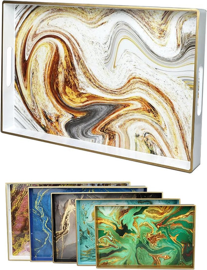 White Marbling Decorative Tray by Leemxiiny