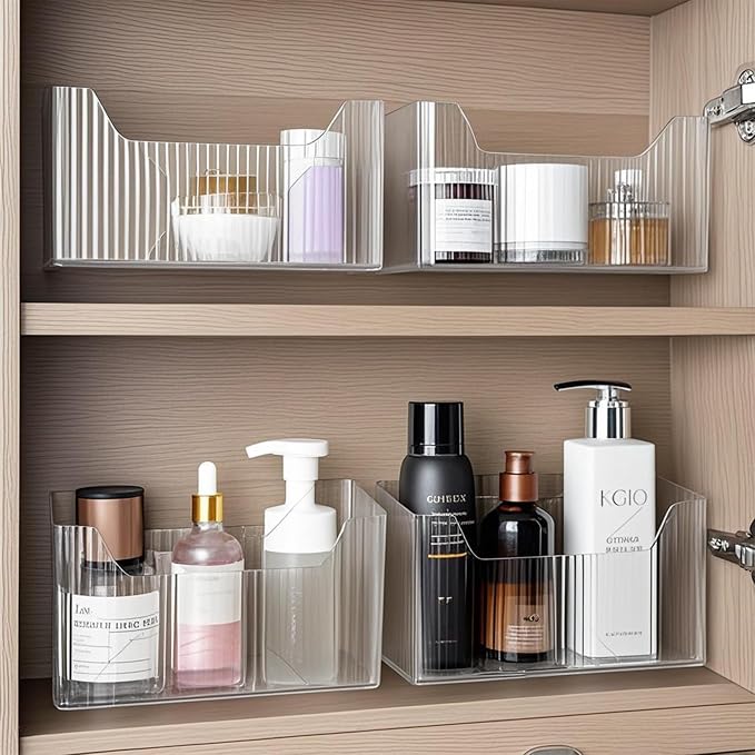 2 Pack Cabinet Door Organizer, Adhesive Wall Mounted Organizer Bins, Stackable - Image 4