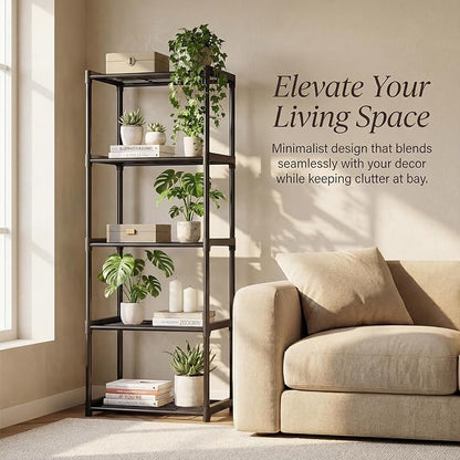 5-Tier Storage Shelves with Plastic Connectors – Metal Shelf Organizer - Image 5