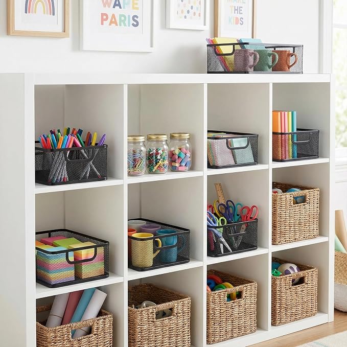 2 Pack Metal Mesh Basket, Large Wire Steel Storage Organizer | 2 Size Household - Image 3