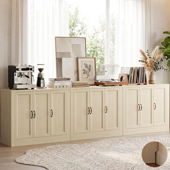 118" W Modern Buffet Cabinet, Modular Sideboard Cabinet by Foxemart