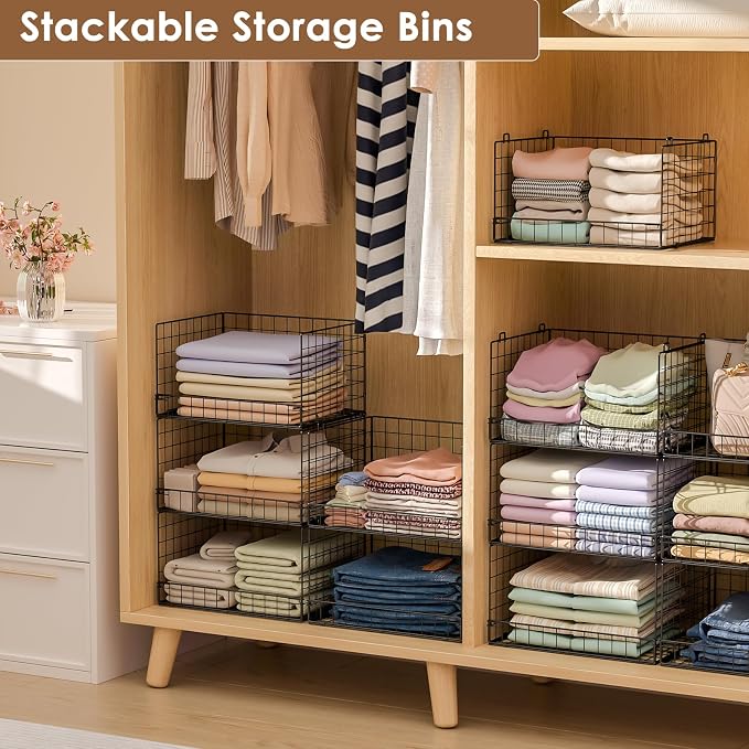 Yociyoga 3-Tier Stackable Closet Organizers and Storage Shelves, Foldable - Image 4