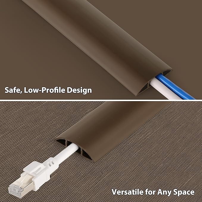 ZhiYo 10ft Cord Covers for Wires on Floor, Cord Hider Floor Hide Extension Cords - Image 3
