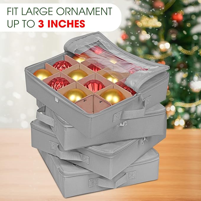 4 Pcs Christmas Ornament Storage Boxes - Image 5