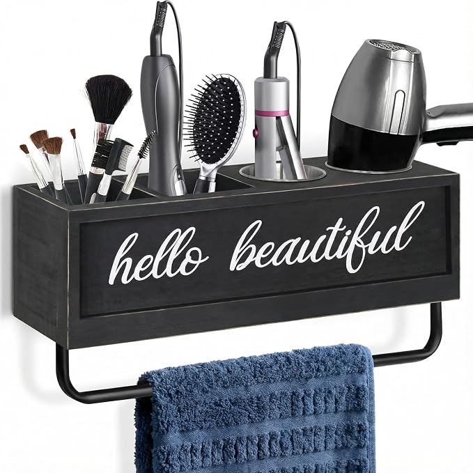 Hair Dryer Holder Wall Mounted, Hair Tools and Styling Organizer by CusUnik