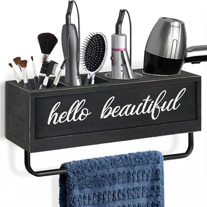 Hair Dryer Holder Wall Mounted, Hair Tools and Styling Organizer by CusUnik
