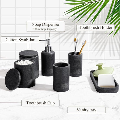 Bathroom Accessories Set, 6-Piece Bathroom Accessory Set, Toothbrush Holders Set - Image 6