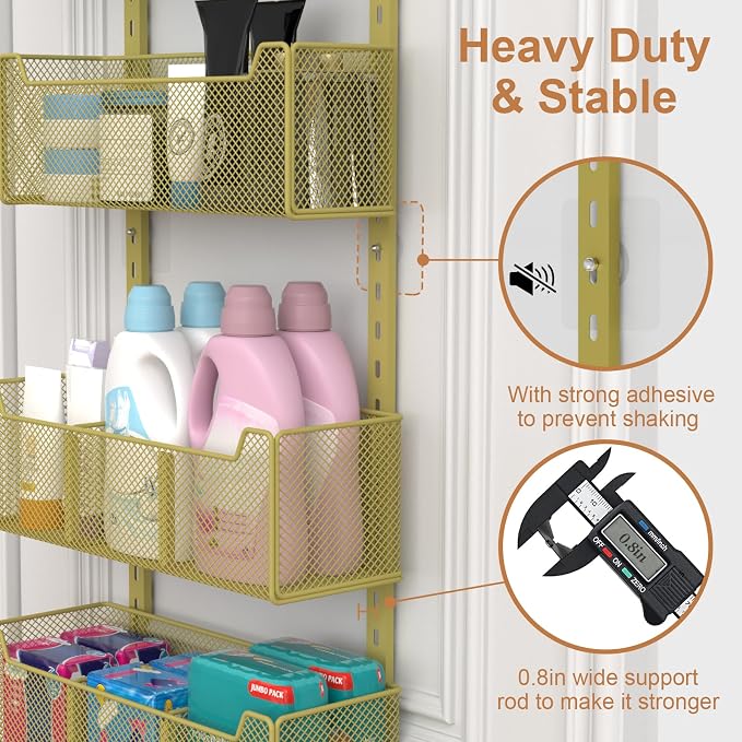 VyGrow Over The Door Organizer, Metal Door Organizer Hanging - Image 7