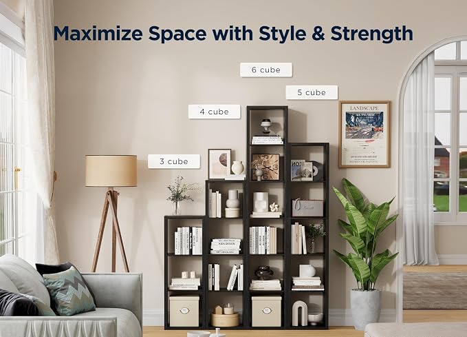 3 Cube Storage Organizer Single Row, Cube Shelf - Image 5