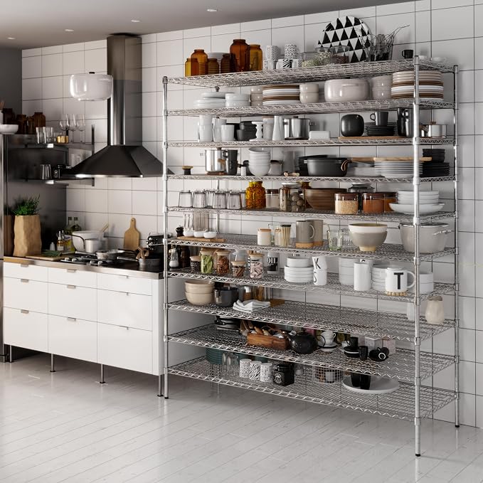 24" Deep x 72" Wide x 86" Height Wire Shelving Kit | 10-Tier | NSF Commercial - Image 2