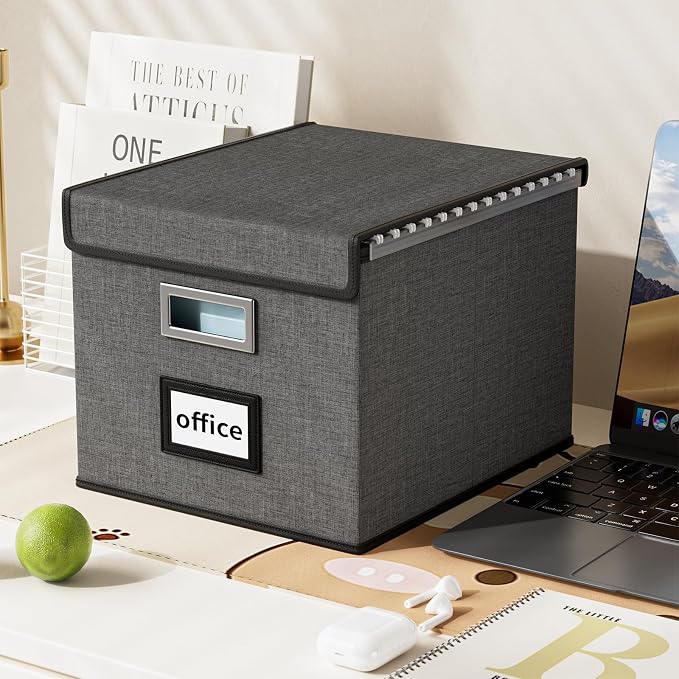 File Organizer Box with Lids, Collapsible File Folder Organizer | File Box with - Image 3
