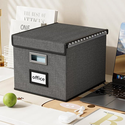 File Organizer Box with Lids, Collapsible File Folder Organizer | File Box with - Image 3