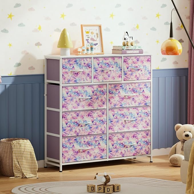 WLIVE 9 Drawer Dresser, Fabric Storage Tower - Image 8