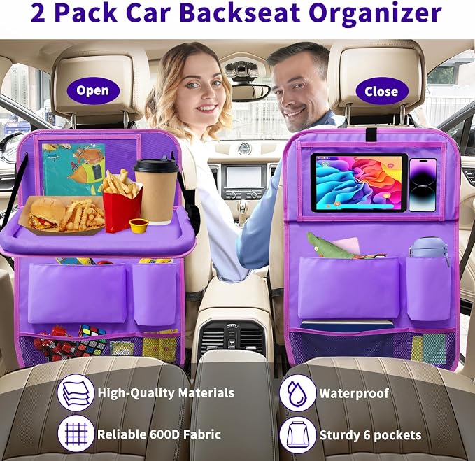Car Seat Back Organizer Table Tray, Car Seat Storage Organizer - Image 5