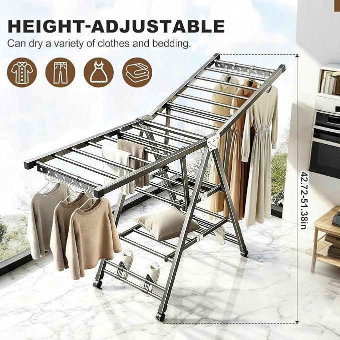 Heavy Duty 3-Tier Clothes Drying Rack - Image 6