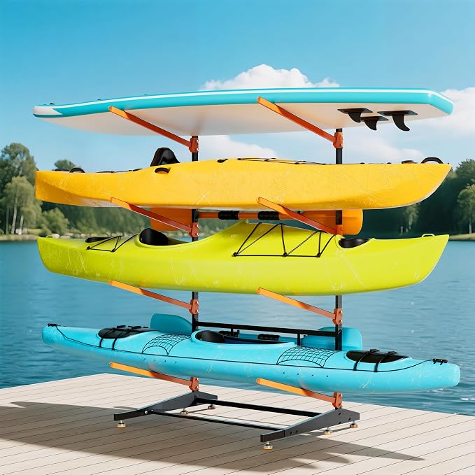 Kayak Storage Rack, Heavy-Duty Outdoor Canoe Rack, Reinforced, and Enhanced - Image 2