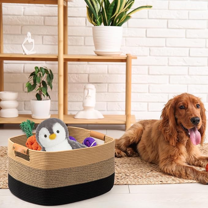 danpinera Large Blanket Basket for Living Room, 72 L Rectangle Toy Storage - Image 9