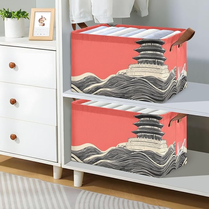 Storage Cubes 2 Pack Chinese Tower Print - Image 6