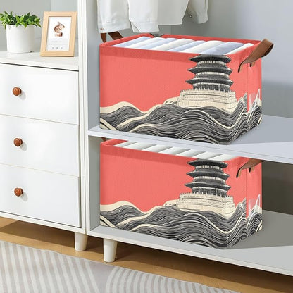 Storage Cubes 2 Pack Chinese Tower Print - Image 6