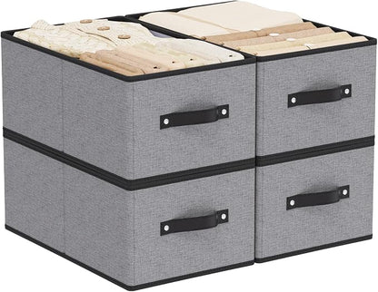 Foldable Storage Bins with Handles, Fabric Storage Cubes by YheenLf