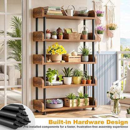 Aheaplus 5-Tier Tall Open Bookshelf, 31.5" Modern Display Bookcase - Image 6