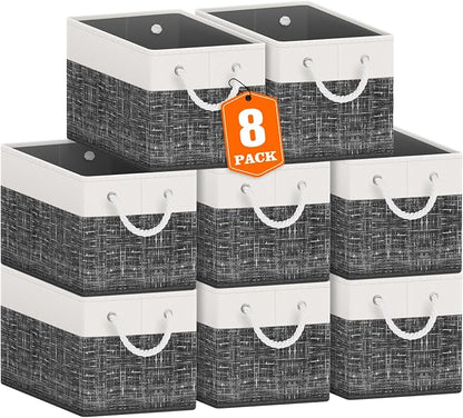 Storage Bins 8-Pack, Foldable Storage Baskets by Fabtotes