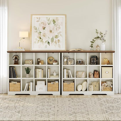 OffiGo 12 Cube Organizer Bookcase, Modern Farmhouse Open Shelf - Image 7