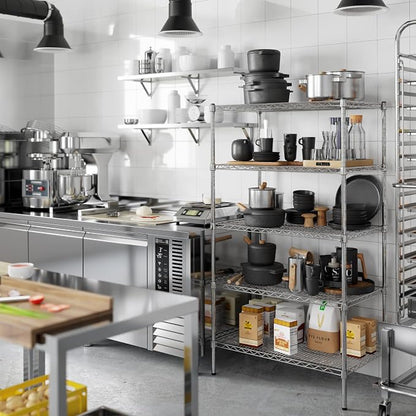 21" Deep x 36" Wide x 64" Height Wire Shelving Kit | 5-Tier | NSF Commercial - Image 6