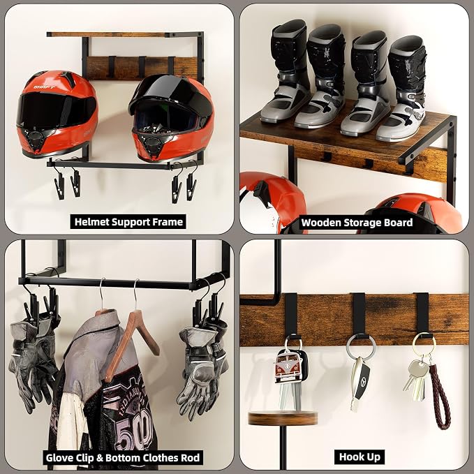 Urban Deco Motorcycle Helmet Holder Wall Mount, Helmet Rack - Image 5
