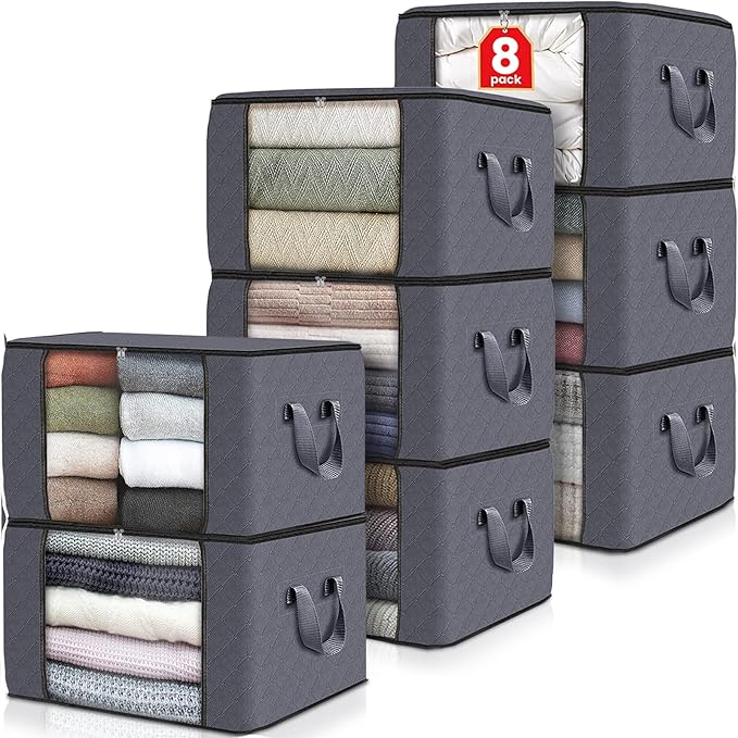 Fab totes Storage Bags, Clothes Blanket Storage Bins Foldable Closet Organizers by Fabtotes
