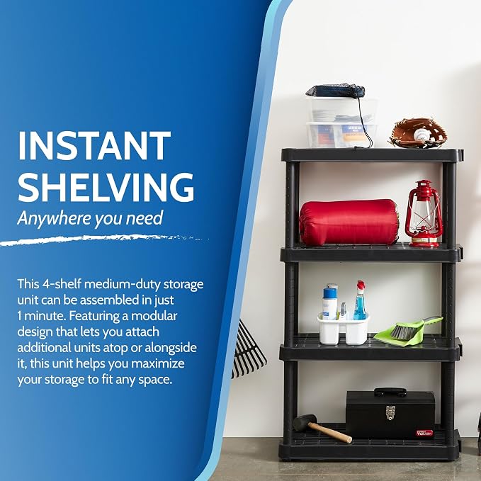 Gracious Living 4-Tier Medium-Duty Home and Garage Storage Organizer Shelves - Image 5
