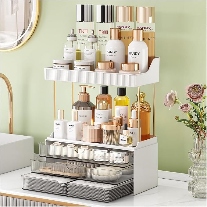 Strong 3 Drawers Bathroom Counter Organizer, 5 Tier Makeup Organizer, Versatile by Unknown
