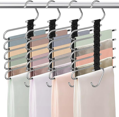 Upgrade Pant Hangers Space Saving, Non Slip Stainless Steel Multifunctional by Besslly
