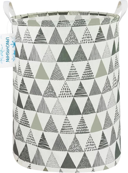 LANGYASHAN Laundry Basket Canvas Fabric Collapsible Organizer Basket by LANGYASHAN