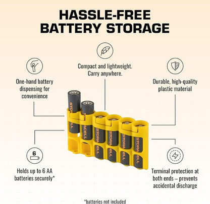 Storacell Slimline AA-6 Battery Storage Caddy and Dispenser, Holds 6 AA - Image 5