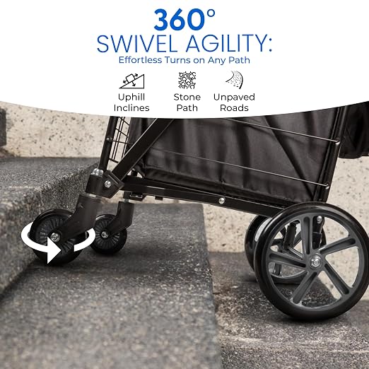 SereneLife Large Folding Utility Shopping Cart - Image 5