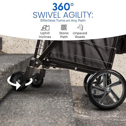 SereneLife Large Folding Utility Shopping Cart - Image 5