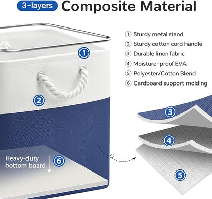 13x13 Inch Foldable Fabric Cube Storage Bins - Image 4