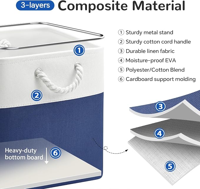 12x12 Inch Foldable Fabric Cube Storage Bins - Image 4