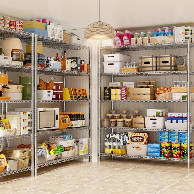 45" W x 20" D x 72" H Heavy Duty Wire Shelving Unit, 5-Tier Utility Storage - Image 7
