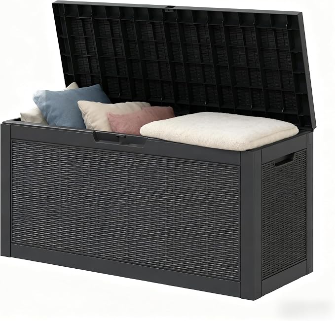 70 Gallon Outdoor Storage Deck Box Waterproof, Large Resin Storage Container by WTFGO