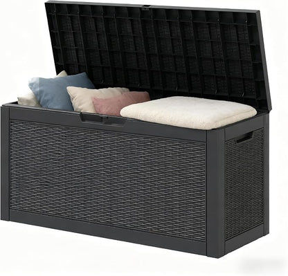 70 Gallon Outdoor Storage Deck Box Waterproof, Large Resin Storage Container by WTFGO