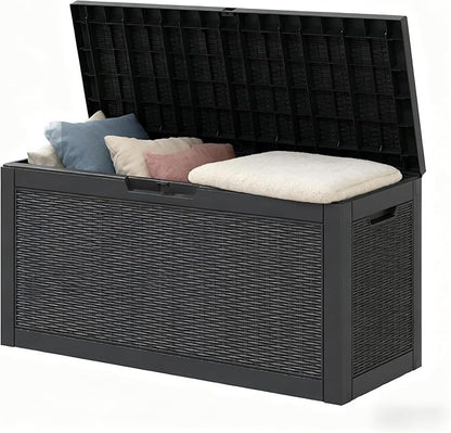 60 Gallon Outdoor Storage Deck Box Waterproof, Large Resin Storage Container by WTFGO