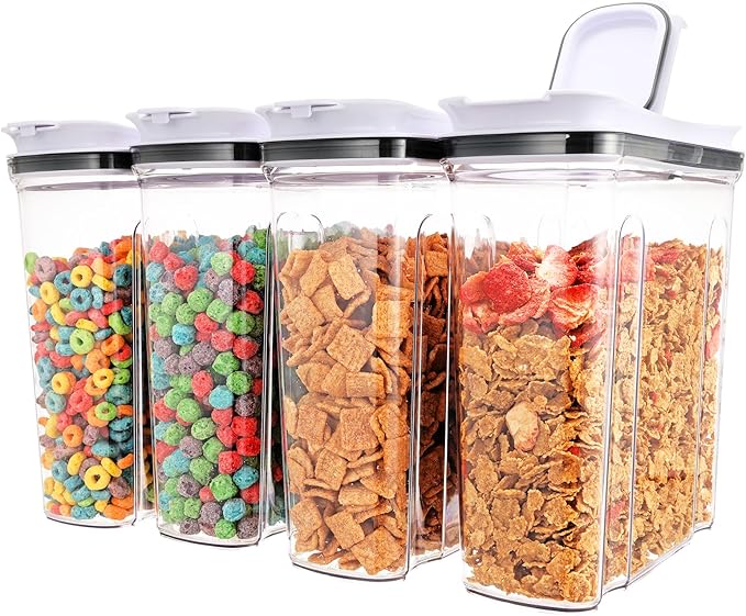 FreshKeeper Cereal Containers Storage Set, Airtight Food Storage Container by FreshKeeper