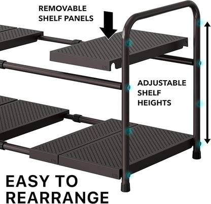 Simple Houseware Under Sink 2-Tier Heavy Duty Expandable Rack Organizer - Image 4