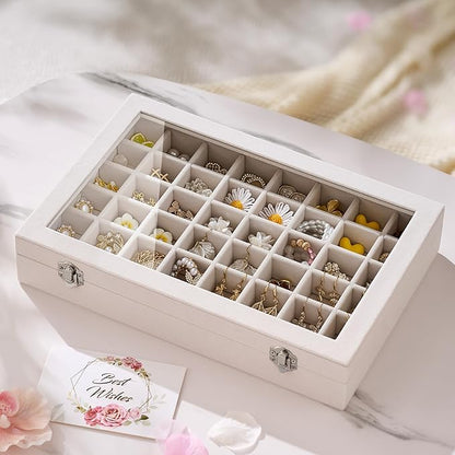 48 Grid Earring Organizer and Storage: Velvet Jewelry Tray - Image 2