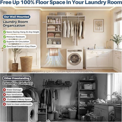 Armocity 60" Wall Mounted Laundry Room Organization - Image 2